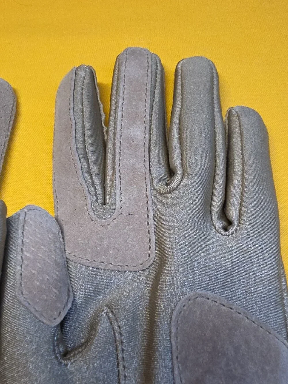 Isotoner Women's Spandex Winter Gloves with Leather Accents - One Size Fits Most